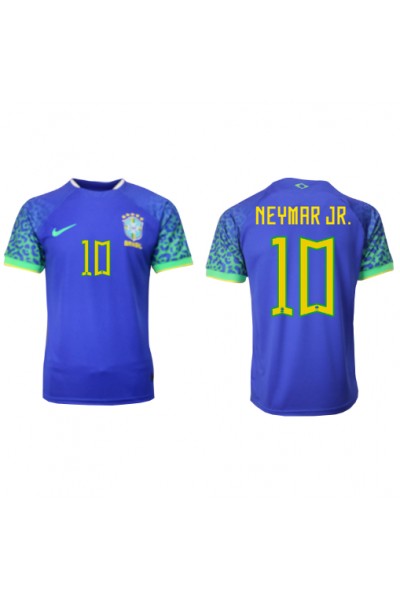 Brasilia Neymar Jr #10 Jalkapallovaatteet Vieraspaita MM-kisat 2022 Lyhythihainen